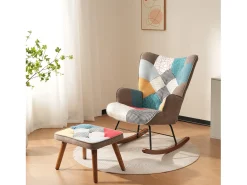 Sale KOMHTOM Poltrona de baloiço com conectores dianteiros e traseiros, apoio para os pés, multicolorida Multicor