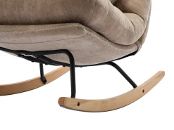 Hot Vente-unique Poltrona de baloiço em tecido com base em madeira RELIACO Taupe