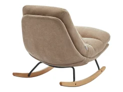 Hot Vente-unique Poltrona de baloiço em tecido com base em madeira RELIACO Taupe
