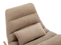 Hot Vente-unique Poltrona de baloiço em tecido com base em madeira RELIACO Taupe