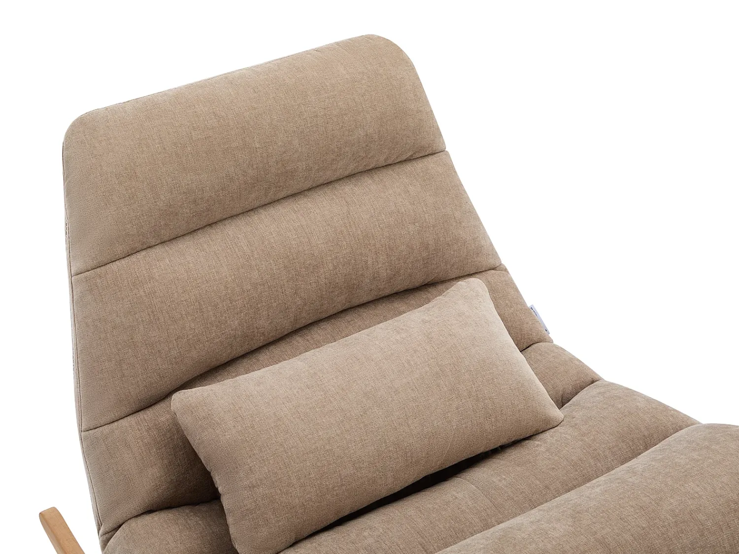 Hot Vente-unique Poltrona de baloiço em tecido com base em madeira RELIACO Taupe