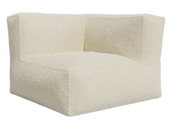 Discount Vente-unique Poltrona de canto em tecido bouclé estilo contemporâneo NOUMARA Branco sujo