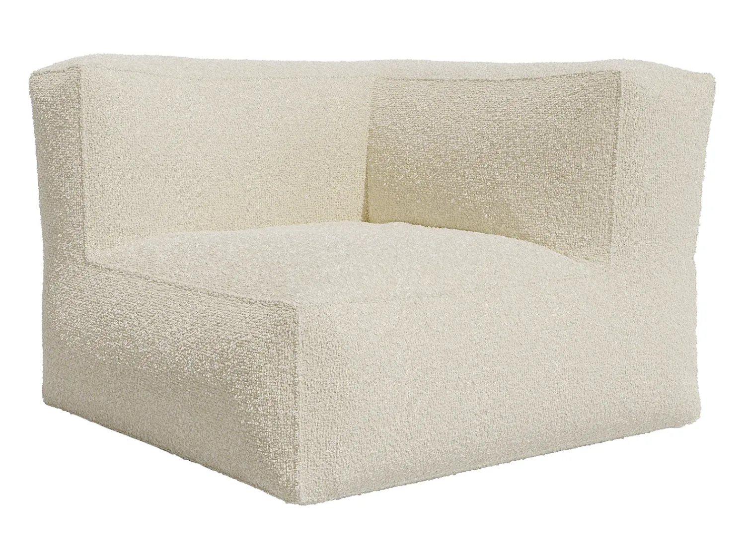 Discount Vente-unique Poltrona de canto em tecido bouclé estilo contemporâneo NOUMARA Branco sujo