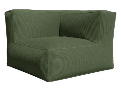 New Vente-unique Poltrona de canto em veludo canelado cor estilo contemporâneo NOUMARA Verde