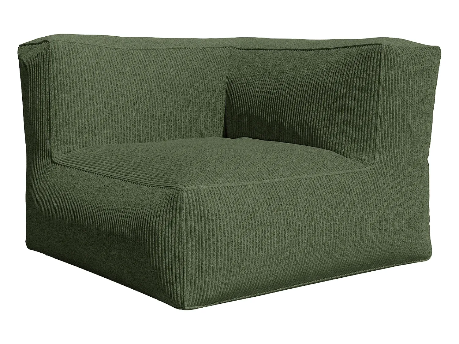 New Vente-unique Poltrona de canto em veludo canelado cor estilo contemporâneo NOUMARA Verde