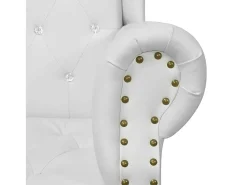 Poltrona|vidaxl Poltrona de costas altas couro artificial Branco