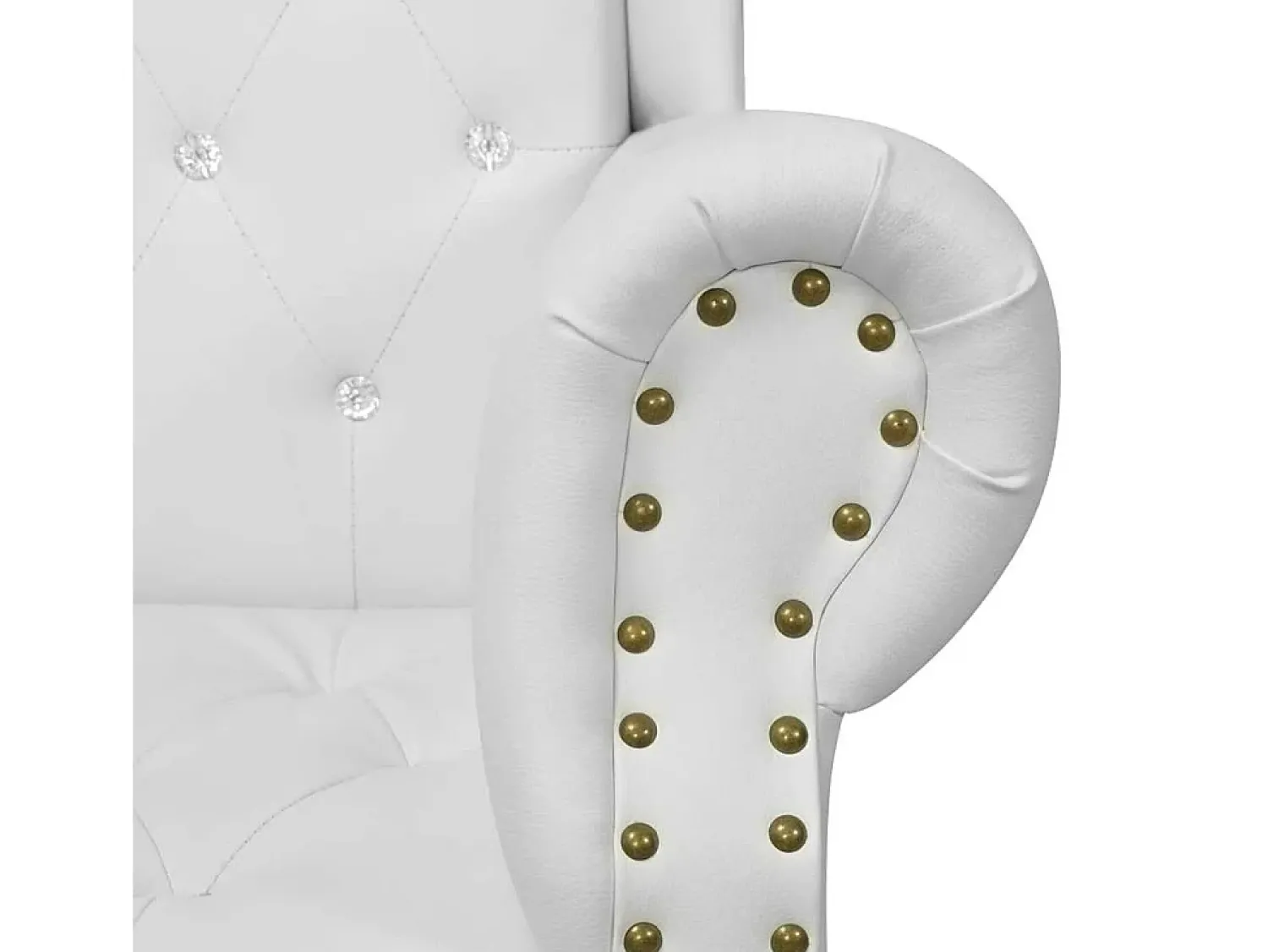Poltrona|vidaxl Poltrona de costas altas couro artificial Branco