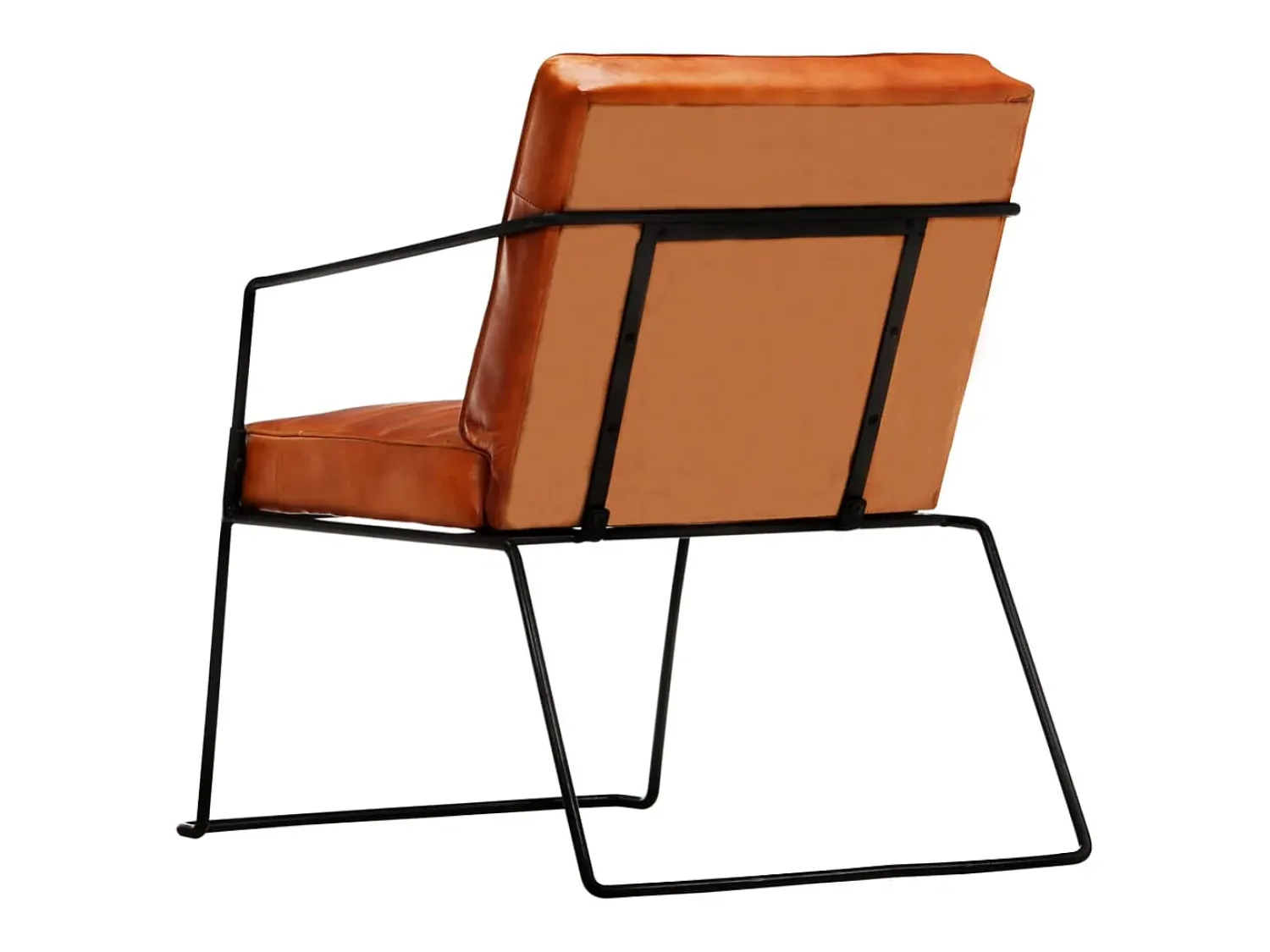 Hot vidaxl Poltrona de couro genuíno cor bronze Castanho