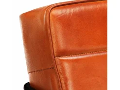 Hot vidaxl Poltrona de couro genuíno cor bronze Castanho