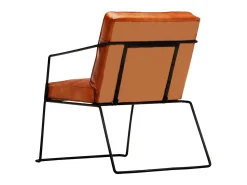 Poltrona de couro genuíno cor bronze PT361745^ Poltrona