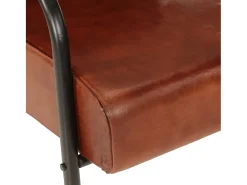 Hot vidaxl Poltrona de couro genuíno Castanho