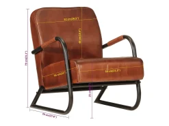 Hot vidaxl Poltrona de couro genuíno Castanho