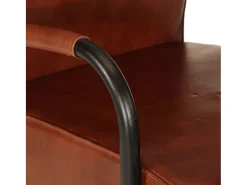 Hot vidaxl Poltrona de couro genuíno Castanho