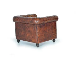 Poltrona*Giner y colomer Poltrona de couro marrom e metal Castanho