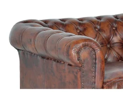 Poltrona*Giner y colomer Poltrona de couro marrom e metal Castanho
