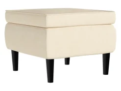 Poltrona*vidaxl Poltrona de descanso com banco veludo cor Creme