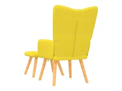 Hot vidaxl Poltrona de descanso com banco tecido mostarda Amarelo