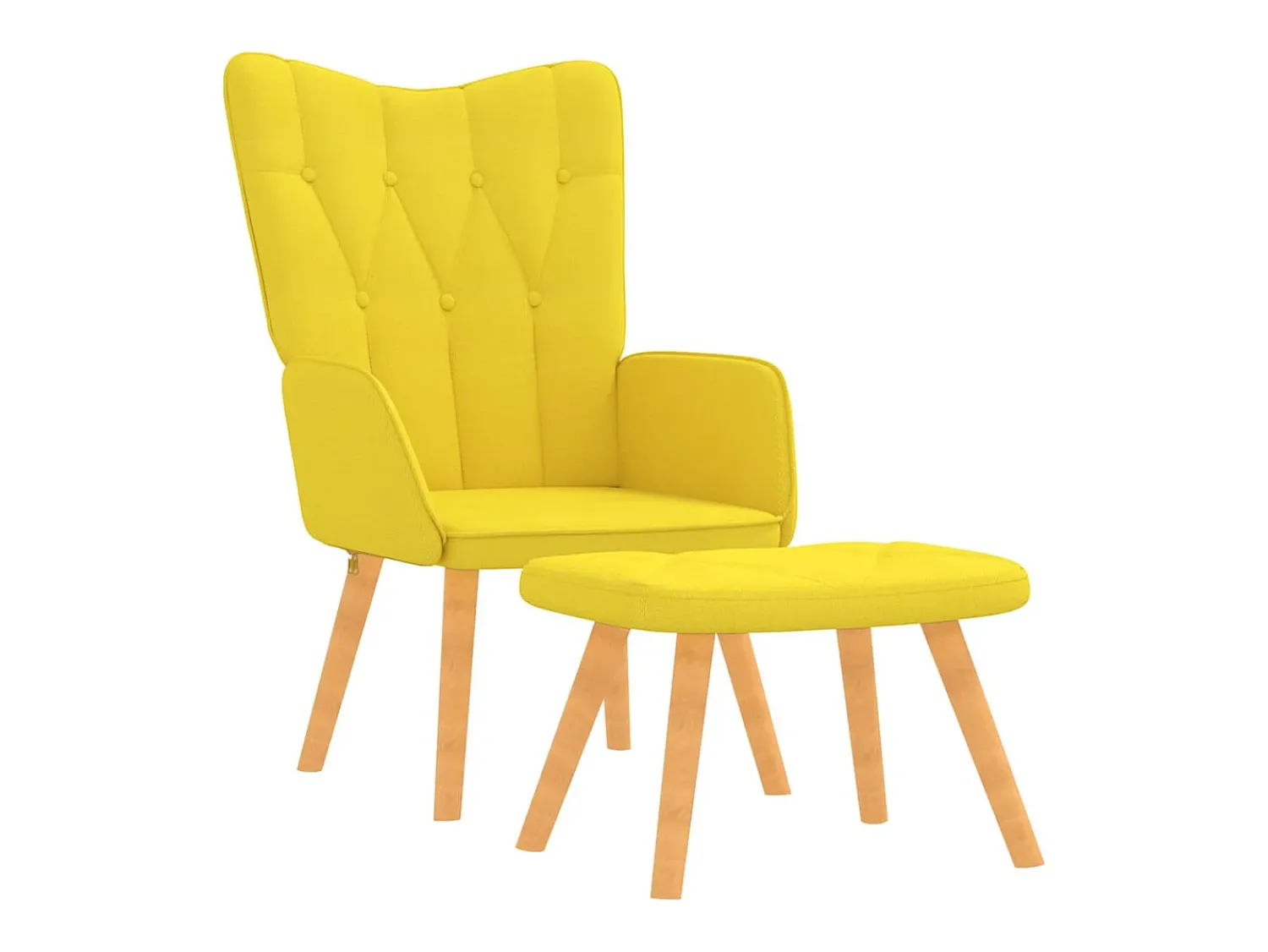 Hot vidaxl Poltrona de descanso com banco tecido mostarda Amarelo