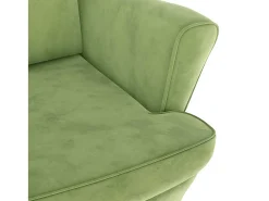 Poltrona|vidaxl Poltrona de descanso com banco veludo -claro Verde