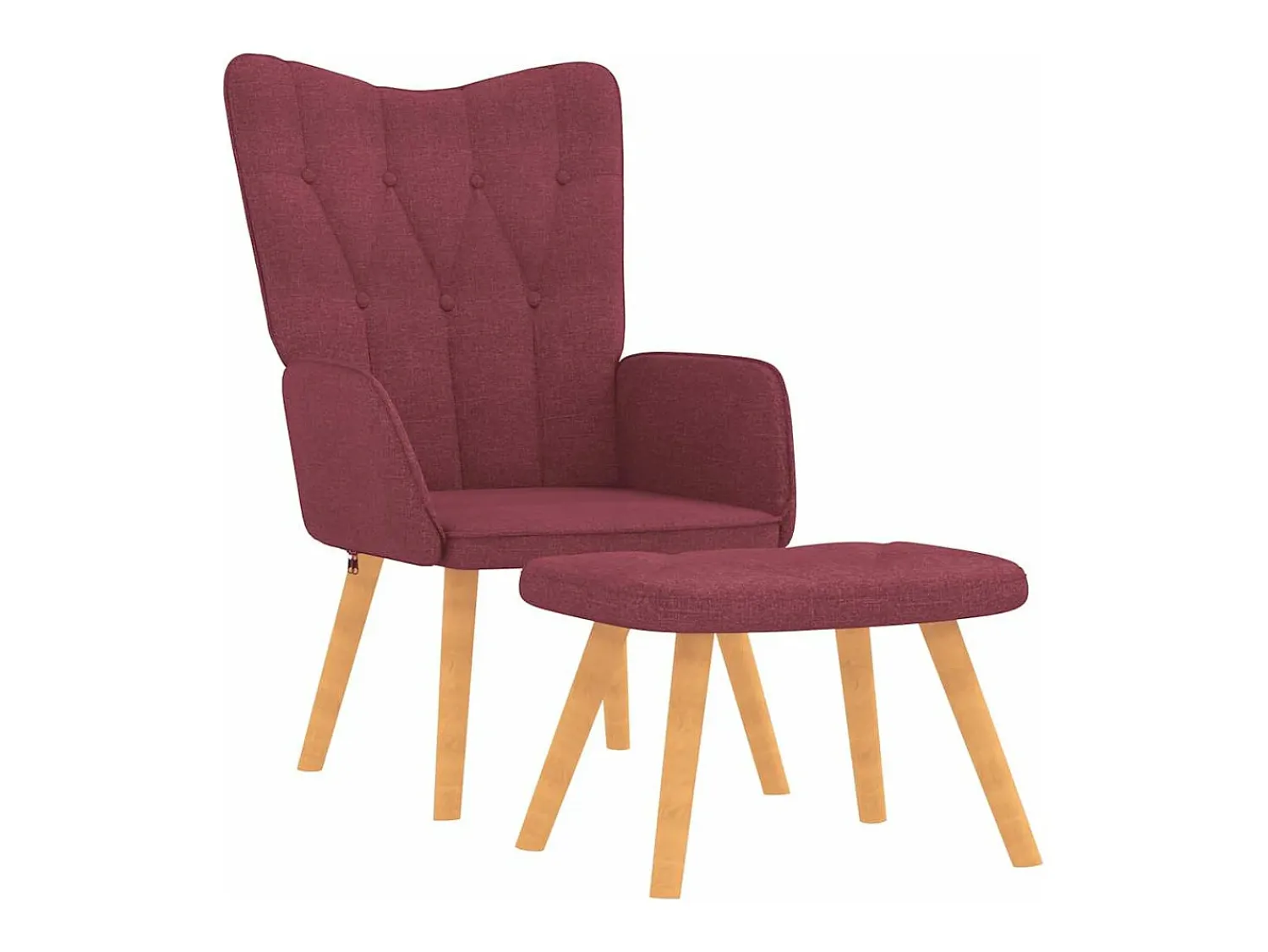 Poltrona|vidaxl Poltrona de descanso com banco tecido tinto Vermelho