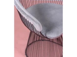Nest Dream Poltrona de design estofada em veludo e estrutura em aço - Albert - Cinza^ Poltrona