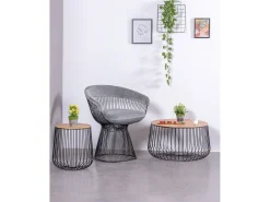 Nest Dream Poltrona de design estofada em veludo e estrutura em aço - Albert - Cinza^ Poltrona