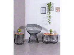 Nest Dream Poltrona de design estofada em veludo e estrutura em aço - Albert - Cinza^ Poltrona