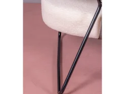 Online Nest Dream Poltrona de design estofada em bouclé e base em aço - Oxford - Branco