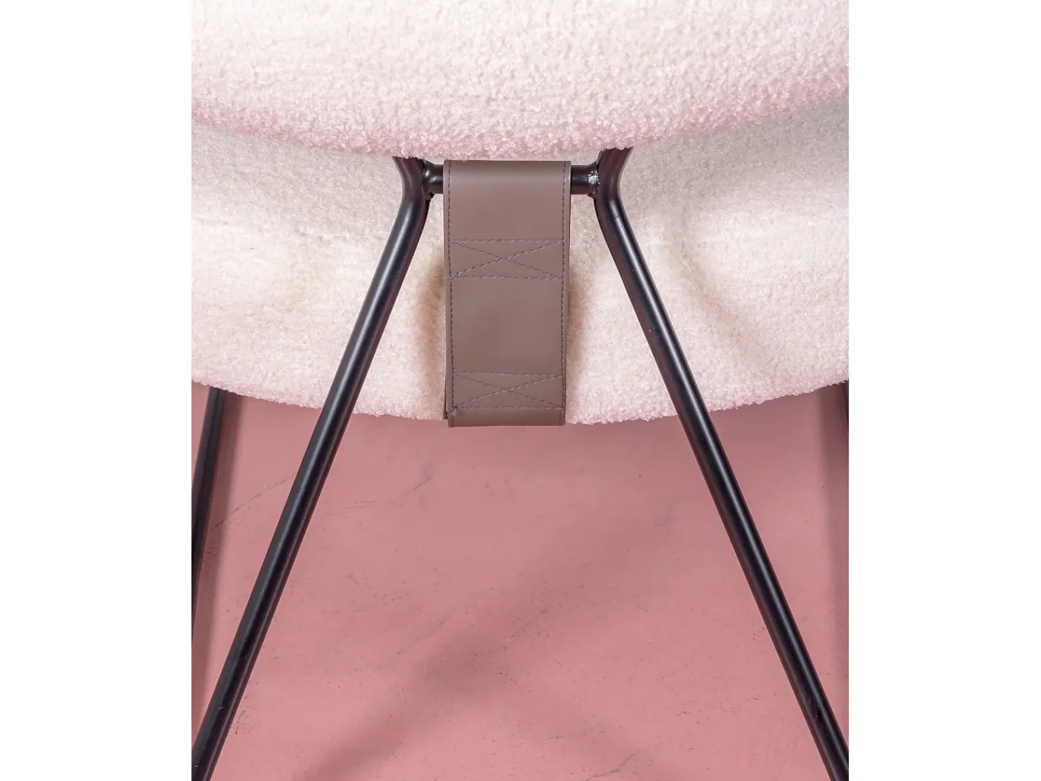 Online Nest Dream Poltrona de design estofada em bouclé e base em aço - Oxford - Branco