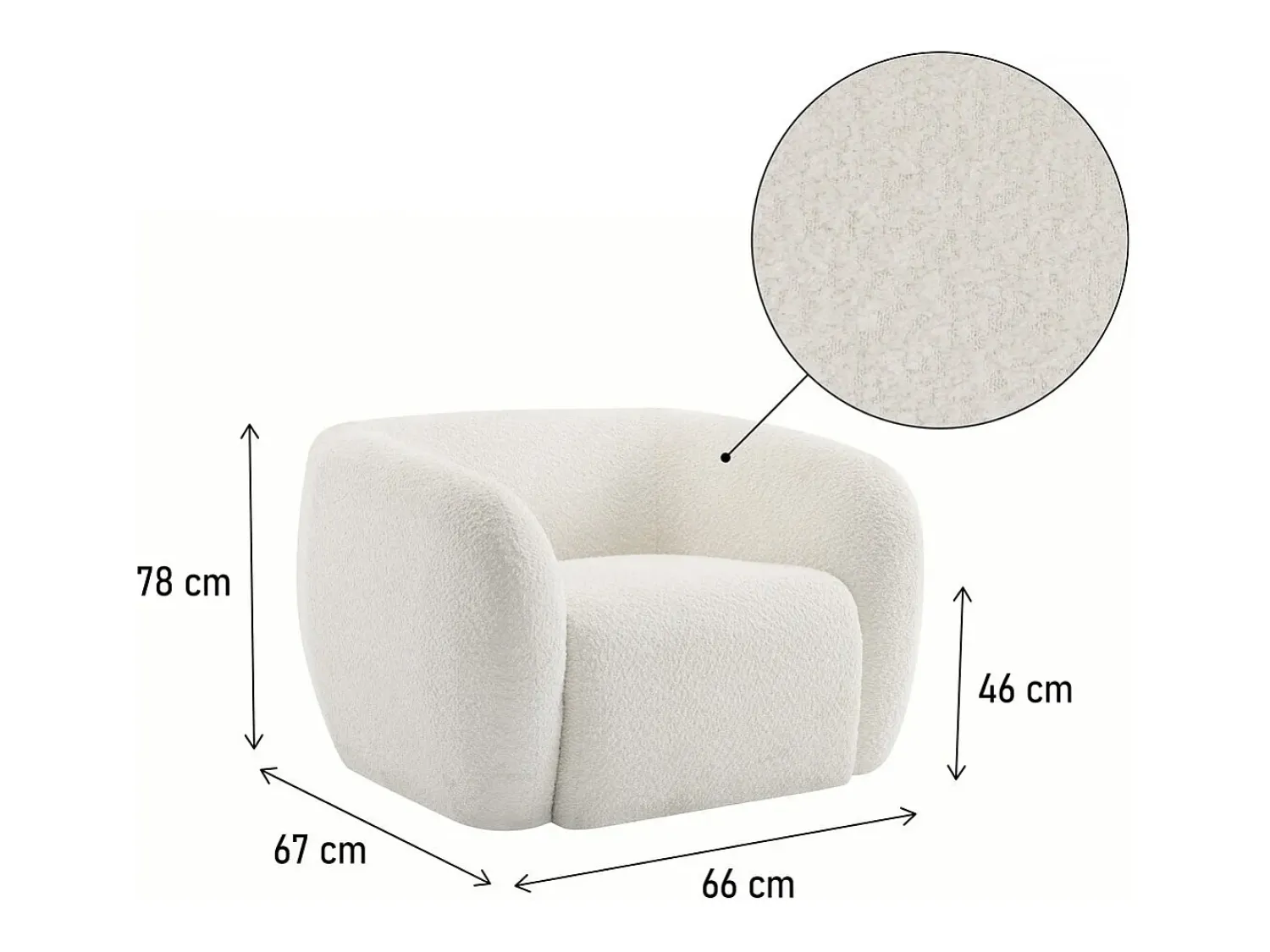Poltrona*Habitat et jardin Poltrona de design "Washington" - Branca Branco