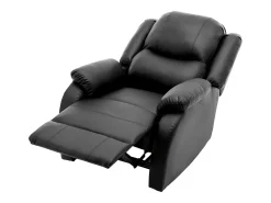Best Hauss Spole Poltrona de destaque em pele PU preta - Com bolsos laterais e pedais. Preto