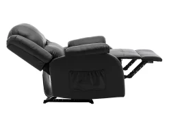 Best Hauss Spole Poltrona de destaque em pele PU preta - Com bolsos laterais e pedais. Preto
