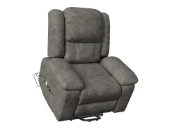 Poltrona* Poltrona de massagem elétrica para relaxamento - Ajuste de vibração e calor, bolsos laterais - Cinza Cinzento