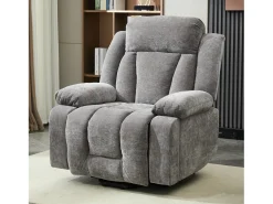 Poltrona*Merax Poltrona de massagem elétrica - 95 x 94 x 107 cm - com massagem de 8 pontos + função de aquecimento e elevação - tecido - cinza Cinzento