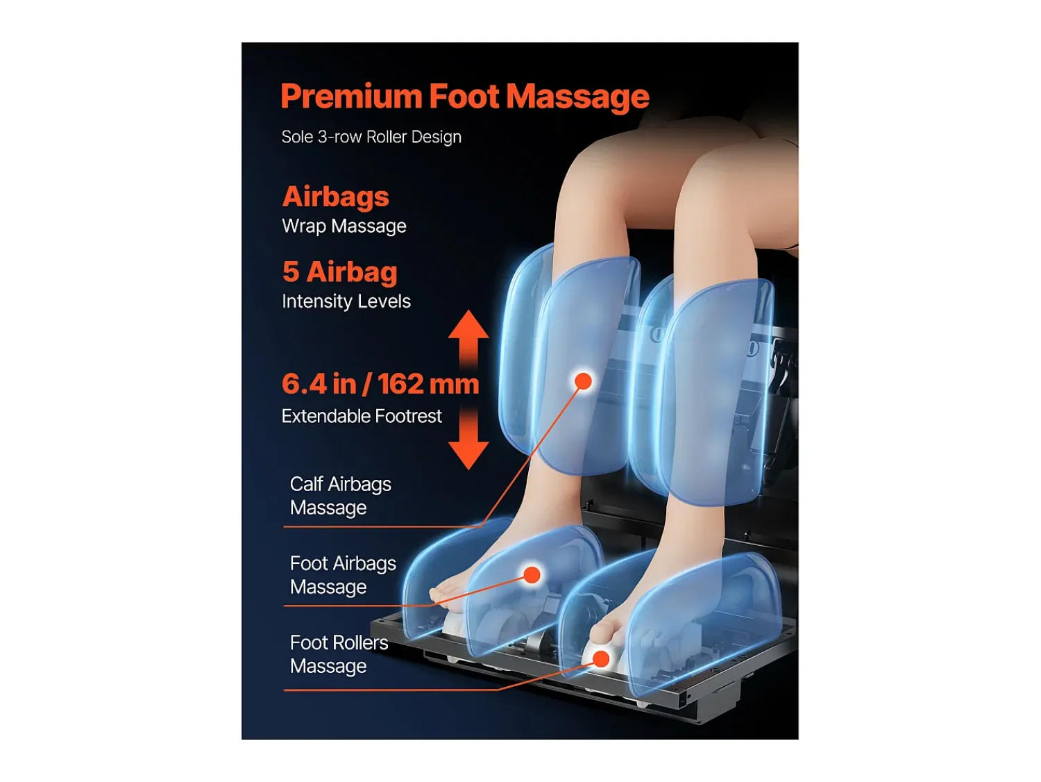Poltrona de Massagem SucceBuy com Calha SL, Poltrona de Relaxamento e Massagem Reclinável 4D, Zero Gravity, Modo de Alongamento para Ioga, com Voz de IA^ Poltrona