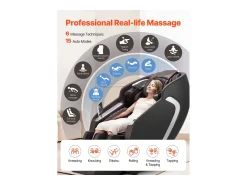 Poltrona de Massagem SucceBuy com Calha SL, Poltrona de Relaxamento e Massagem Reclinável 4D, Zero Gravity, Modo de Alongamento para Ioga, com Voz de IA^ Poltrona