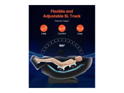 Poltrona* Poltrona de Massagem SucceBuy com Calha SL, Poltrona de Relaxamento e Massagem Reclinável 3D/4D, Zero Gravity, Modo de Alongamento para Ioga, com Voz de IA Preto