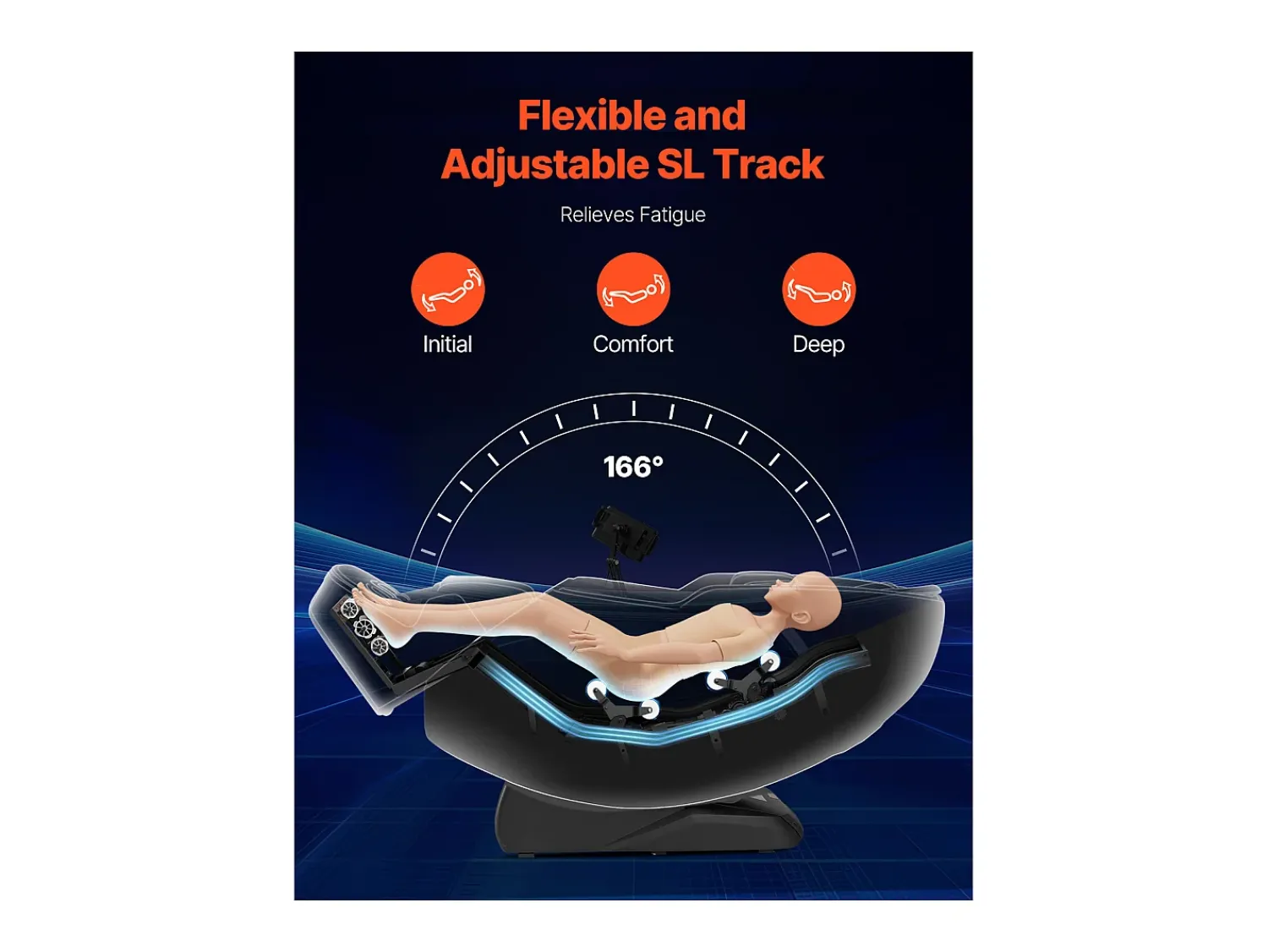 Poltrona* Poltrona de Massagem SucceBuy com Calha SL, Poltrona de Relaxamento e Massagem Reclinável 3D/4D, Zero Gravity, Modo de Alongamento para Ioga, com Voz de IA Preto