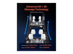 Poltrona* Poltrona de Massagem SucceBuy com Calha SL, Poltrona de Relaxamento e Massagem Reclinável 3D/4D, Zero Gravity, Modo de Alongamento para Ioga, com Voz de IA Preto