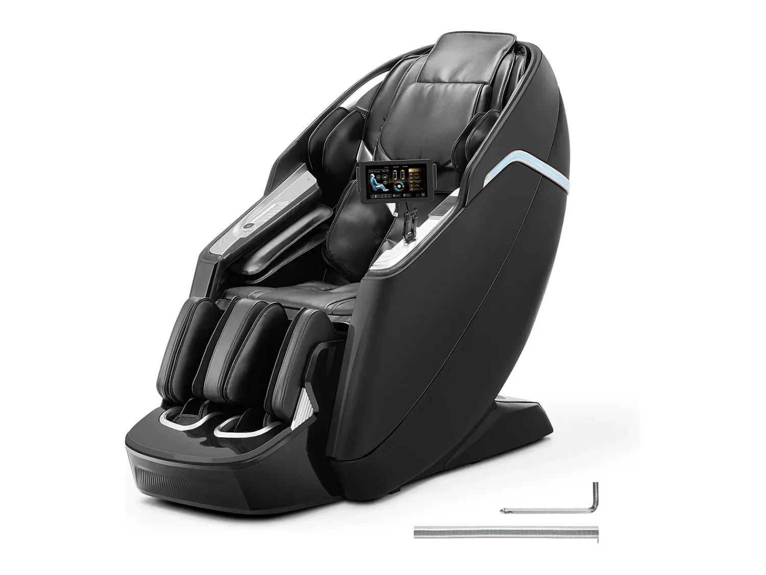 Poltrona* Poltrona de Massagem SucceBuy com Calha SL, Poltrona de Relaxamento e Massagem Reclinável 3D/4D, Zero Gravity, Modo de Alongamento para Ioga, com Voz de IA Preto