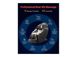 Poltrona* Poltrona de Massagem SucceBuy com Calha SL, Poltrona de Relaxamento e Massagem Reclinável 3D/4D, Zero Gravity, Modo de Alongamento para Ioga, com Voz de IA Preto