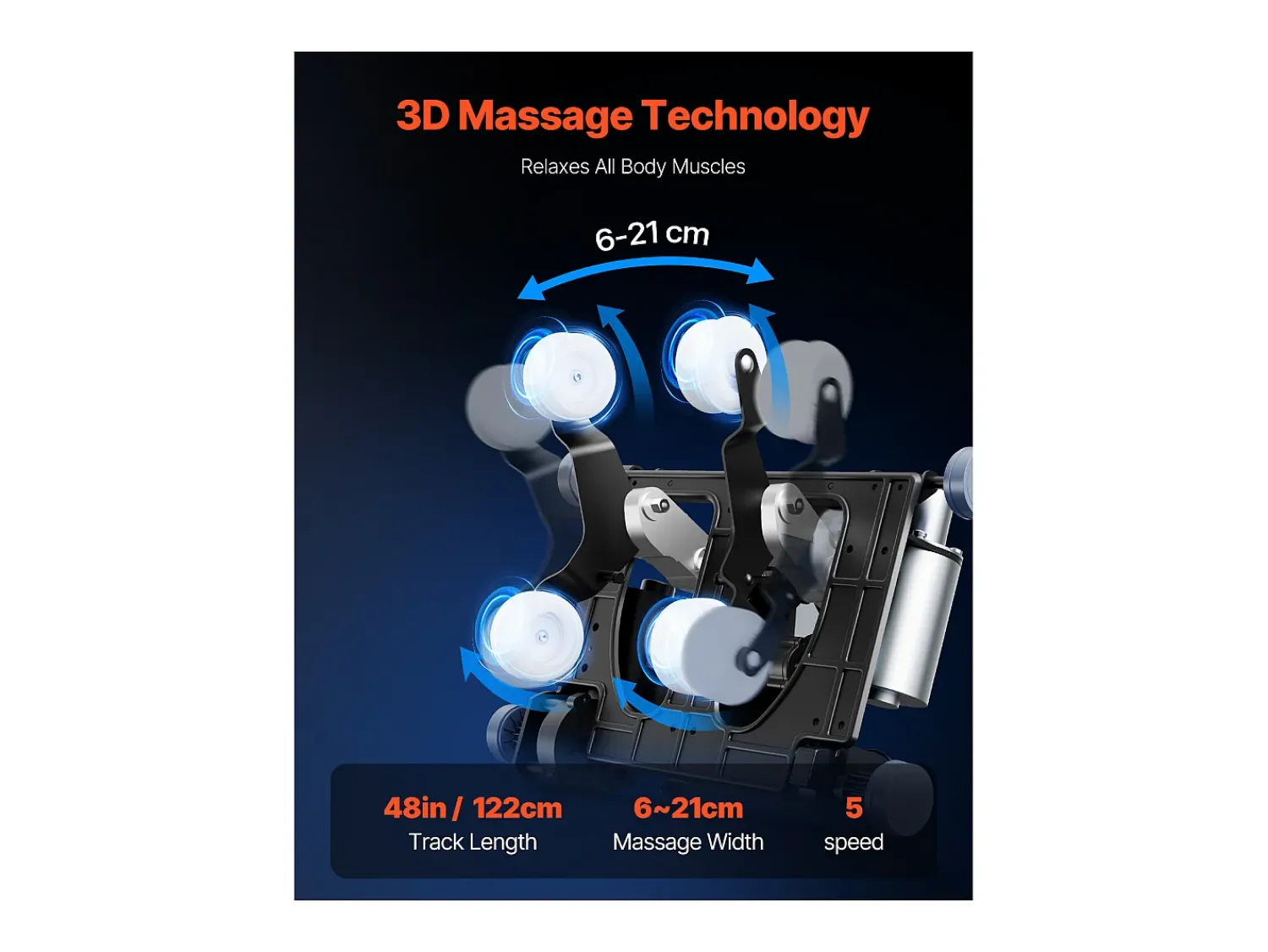 Poltrona* Poltrona de Massagem SucceBuy com Calha SL, Poltrona de Relaxamento e Massagem Reclinável 3D, Zero Gravity, 18 Modos Automáticos, Aquecimento, com Pedal Retrátil Multicor