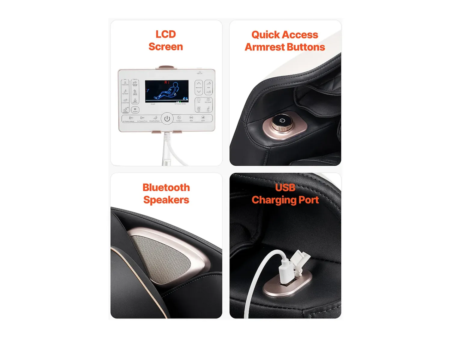 Poltrona* Poltrona de Massagem SucceBuy com Calha SL, Poltrona de Relaxamento e Massagem Reclinável 3D, Zero Gravity, 18 Modos Automáticos, Aquecimento, com Pedal Retrátil Multicor