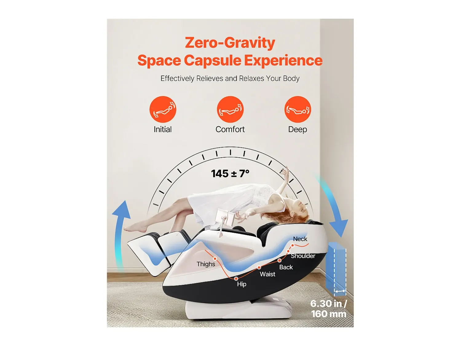 Poltrona* Poltrona de Massagem SucceBuy com Calha SL, Poltrona de Relaxamento e Massagem Reclinável 3D, Zero Gravity, 18 Modos Automáticos, Aquecimento, com Pedal Retrátil Multicor
