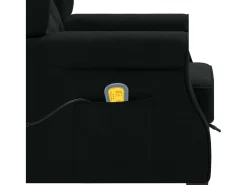 Sale vidaxl Poltrona de massagens com apoio de pés tecido Preto