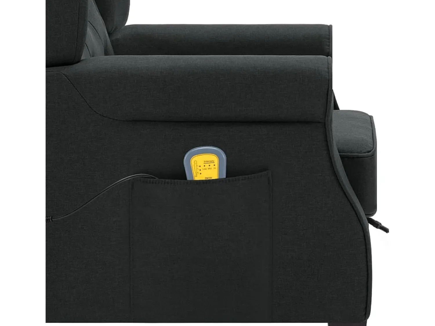 vidaxl Poltrona de massagens com apoio de pés tecido -escuro^ Poltrona
