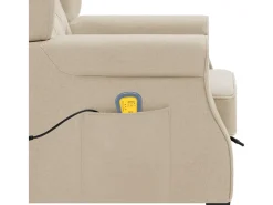 Poltrona*vidaxl Poltrona de massagens com apoio de pés tecido cor Creme