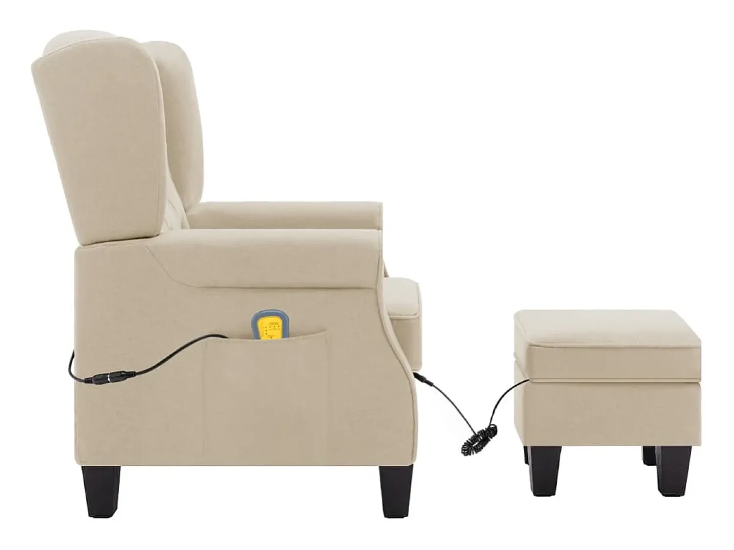 Poltrona*vidaxl Poltrona de massagens com apoio de pés tecido cor Creme