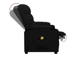 Discount vidaxl Poltrona de massagens couro artificial Preto