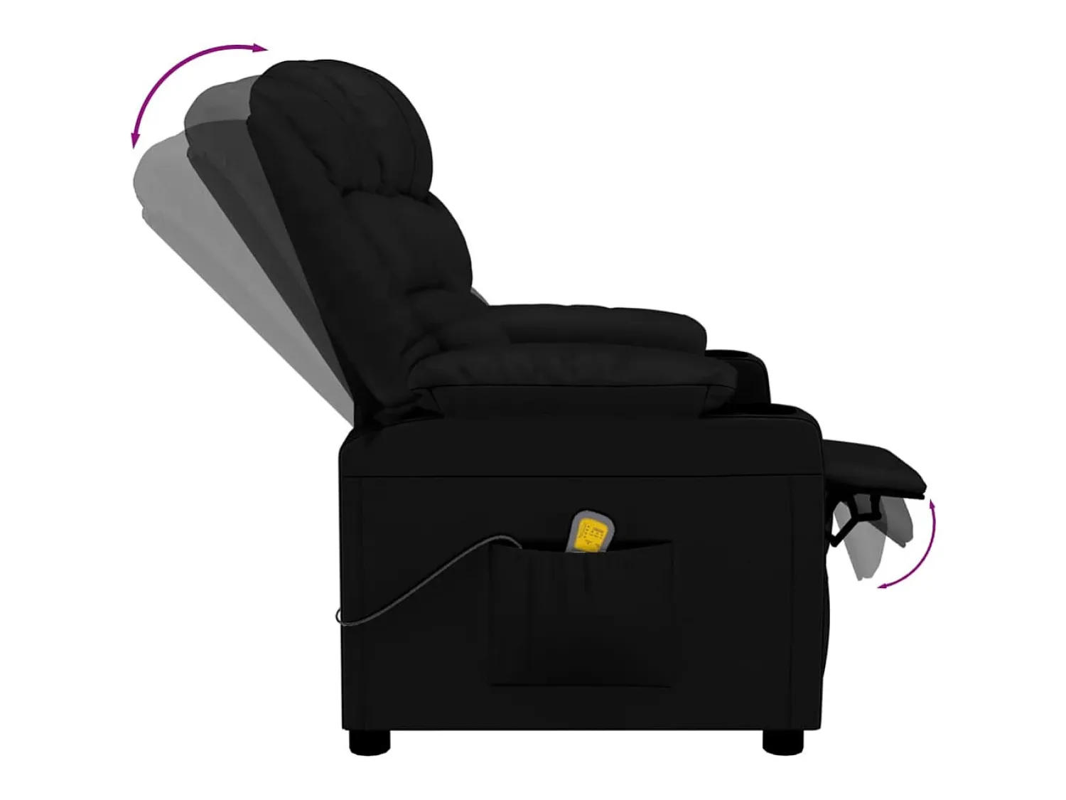 Discount vidaxl Poltrona de massagens couro artificial Preto